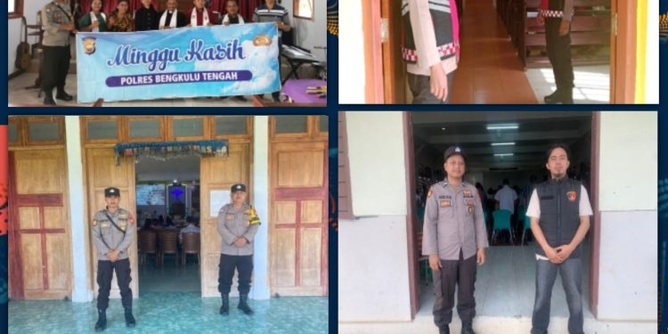 PENGAMANAN IBADAH GEREJA DI BENGKULU TENGAH BERJALAN LANCAR, WUJUD SINERGI POLRI DENGAN MASYARAKAT