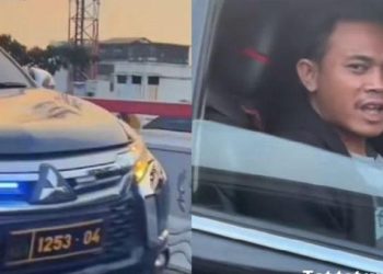 Polisi Amankan Sopir Pajero dengan Strobo dan Pelat Dinas Palsu