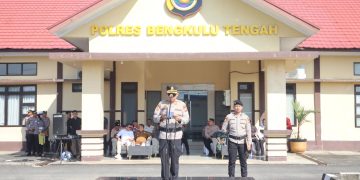 Polres Bengkulu Tengah Gelar Apel Kesiapan Tanggap Darurat Bencana Hidrometeorologi