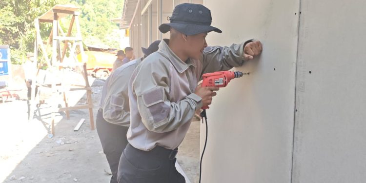 Progres Pembangunan Huntara Puluik Puluik di Polda Sumatera Barat