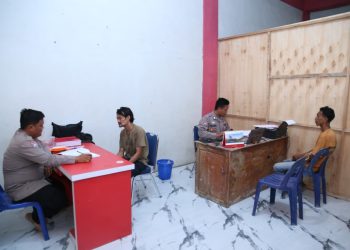 *Demi Pelayanan Kepolisian Berjalan Maksimal, Polsek Karang Baru Buka Pos Pelayanan Sementara di Ruko*