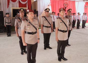 Upacara Serah Terima Jabatan Kasat Reskrim, Kasiwas dan Pengangkatan Kasikum di Polres Bengkulu Tengah